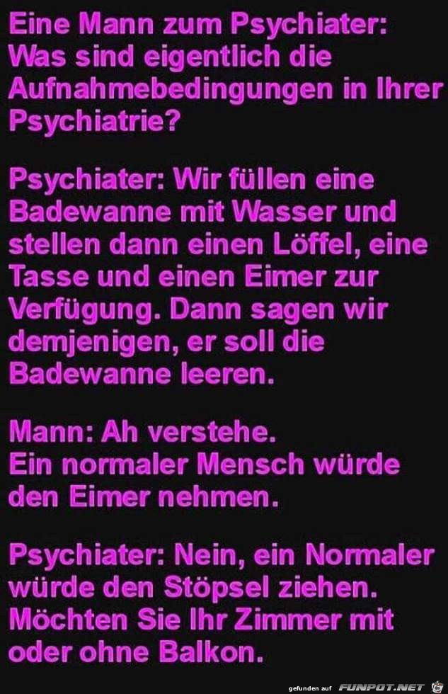 ein mann zum Psychiater