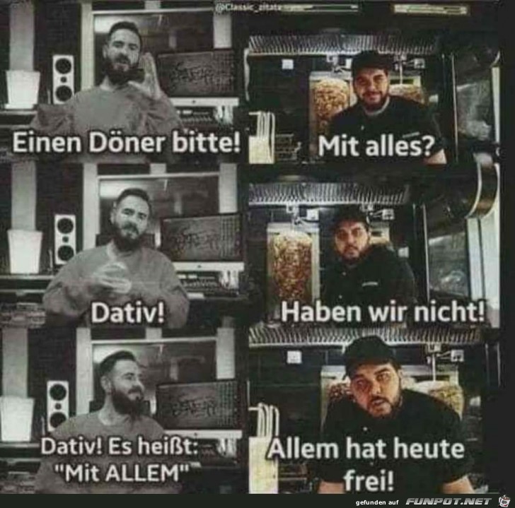 einen Doener bitte einen Doener bitte