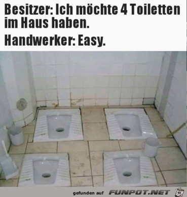 Vier Toiletten