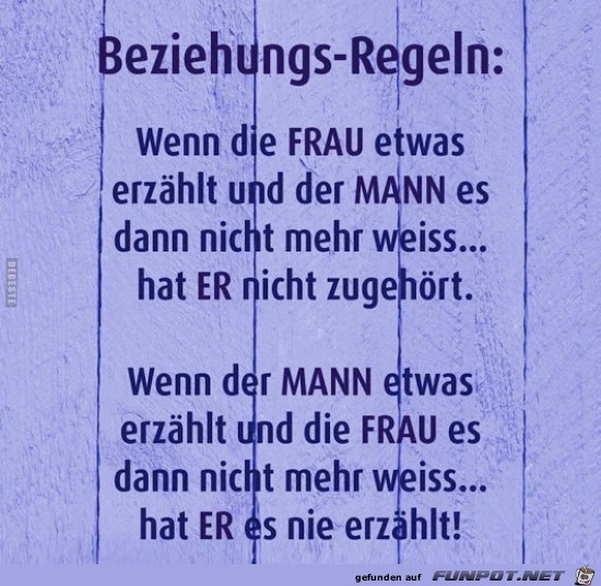 Beziehungs-Regeln:...... Beziehungs-Regeln:......