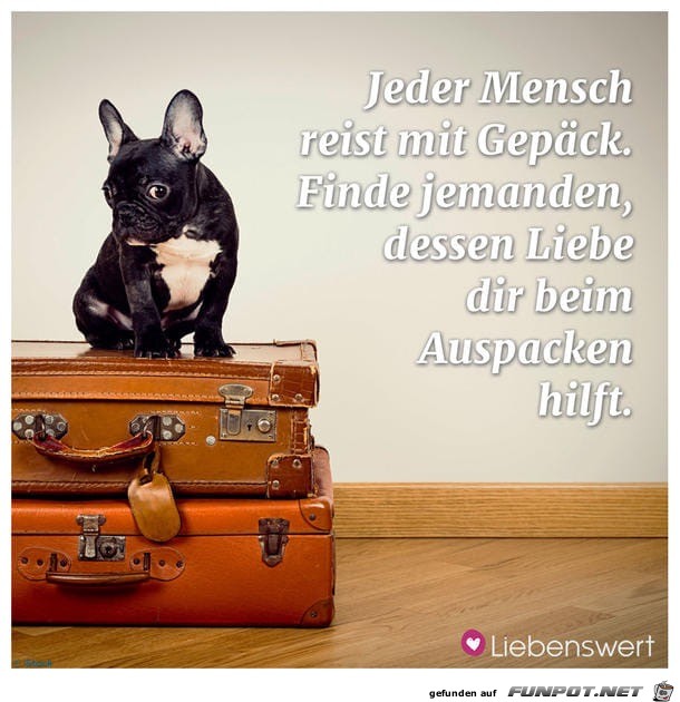 jeder mensch reist mit Gepaeck