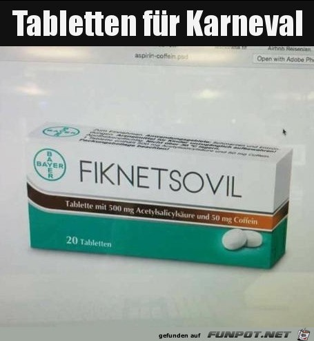 Tabletten für Karneval..... Tabletten für Karneval.....