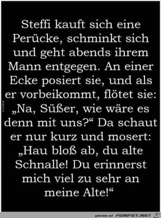 Steffi kauft sich eine Perücke,....... Steffi kauft sich eine Perücke,.......