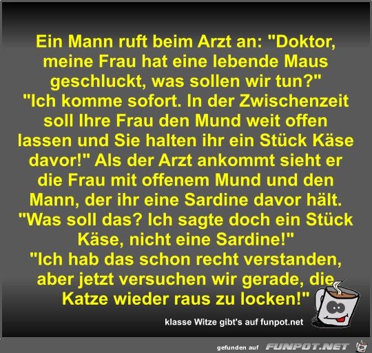 Ein Mann ruft beim Arzt an Ein Mann ruft beim Arzt an