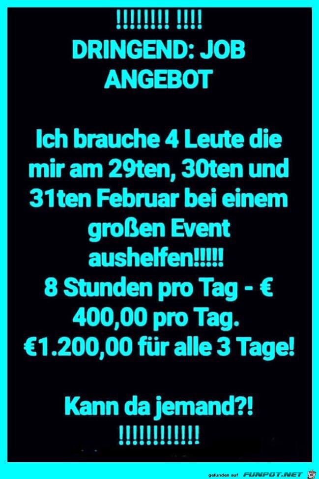 Job-Angebot fr schnelle