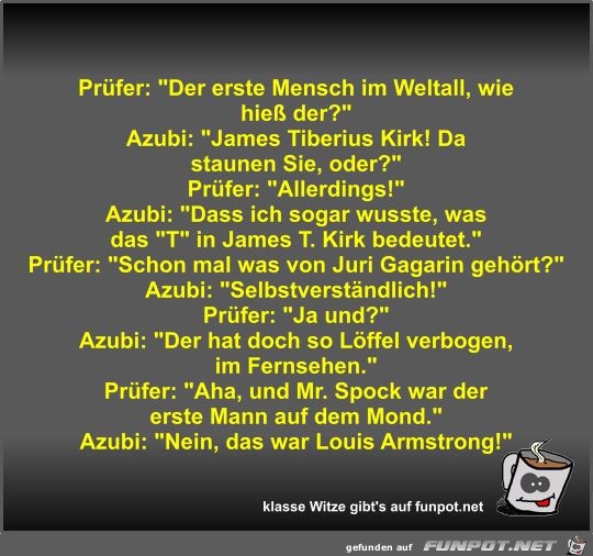 Prüfer: Der erste Mensch im Weltall Prüfer: Der erste Mensch im Weltall