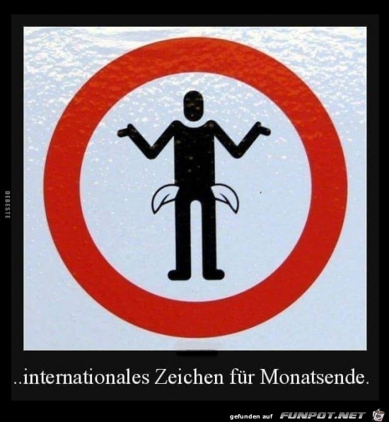 internationales Zeichen fr Monatsende....