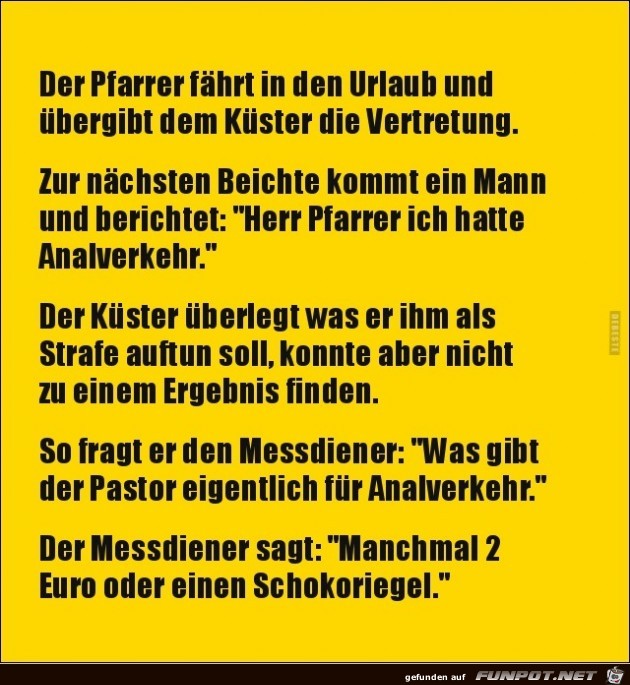 der Pfarrer fhrt in Urlaub.......