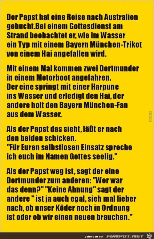 der Papst hat eine Reise nach Australien gebucht...... der Papst hat eine Reise nach Australien gebucht......