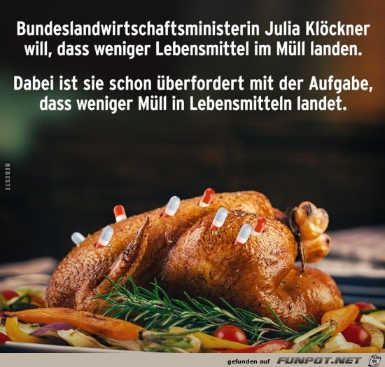 Bundeslandwirtschaftministerin will.... Bundeslandwirtschaftministerin will....