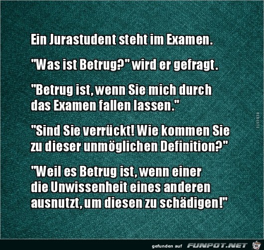 ein Juastudent steht iim Examen.. ein Juastudent steht iim Examen..