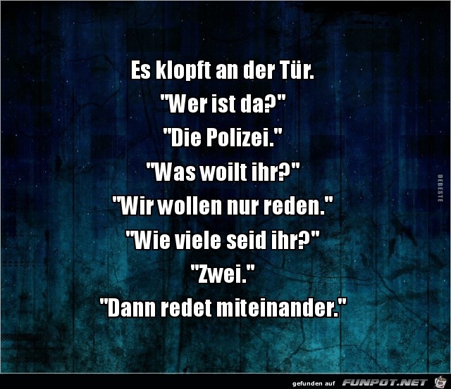 es klopft an der Tr....