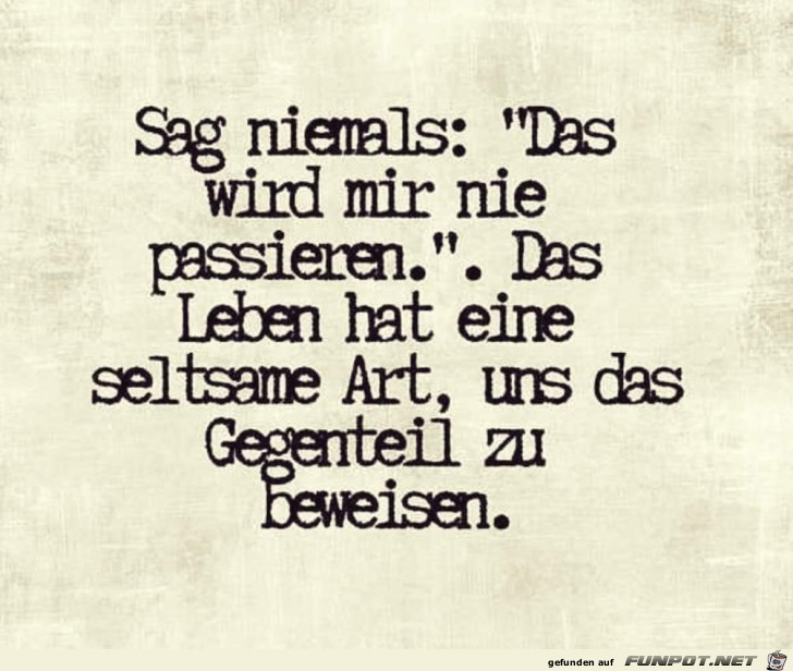 sag niemals