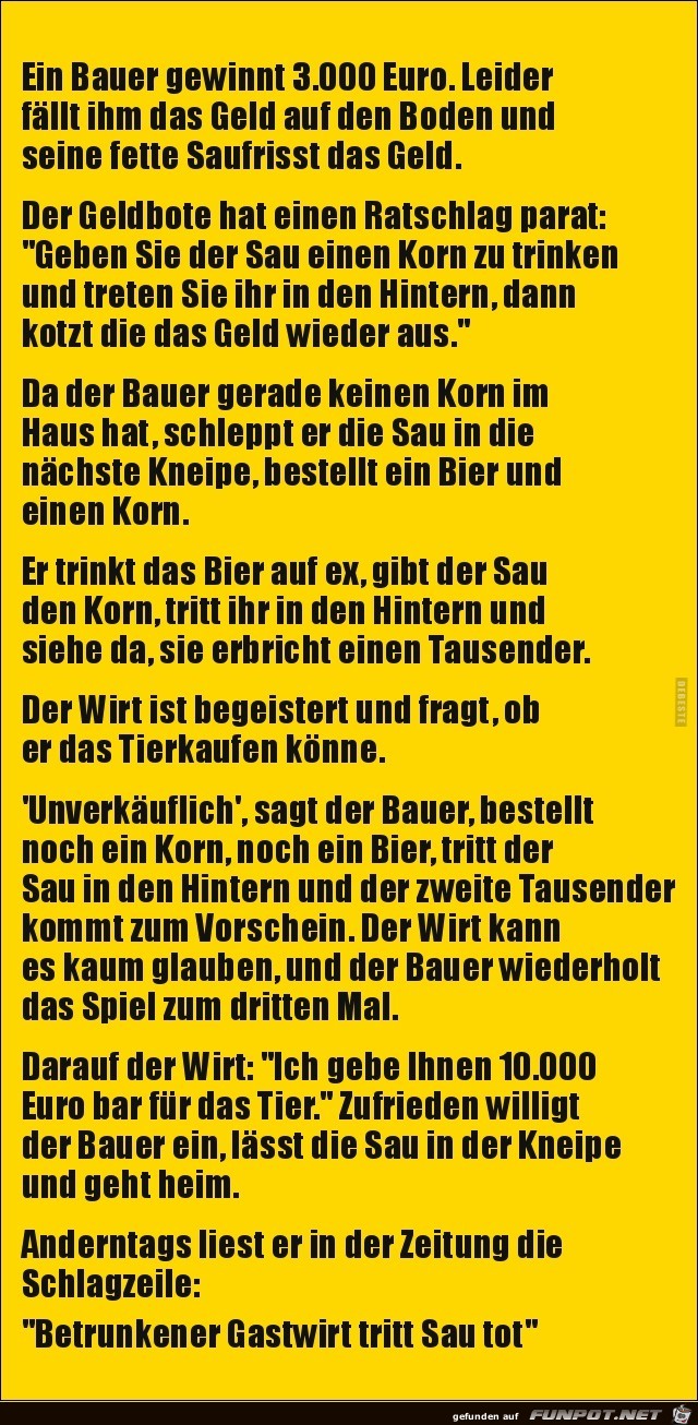 ein Bauer gewinnt 3,000 Euro... ein Bauer gewinnt 3,000 Euro...