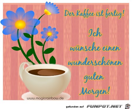 Der Kaffee ist fetig