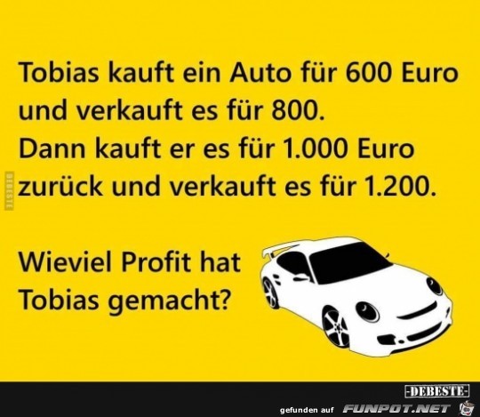 Tobias kauft ein Auto...