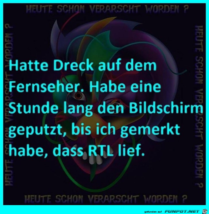 Hatte Dreck auf dem Fernseher Hatte Dreck auf dem Fernseher