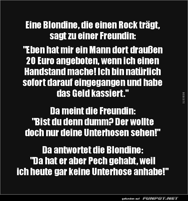 eine Blondine, die einen Rock trgt..