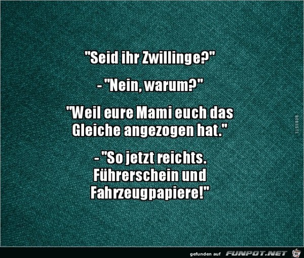 seid ihr Zwillinge?..