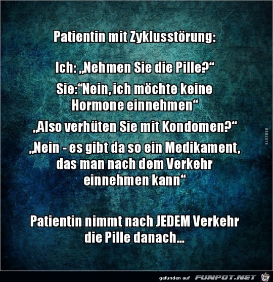 Patientin mit Zyklusstrung