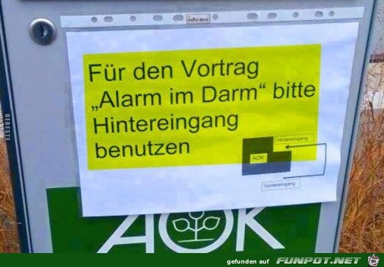 fr den Votrag.... Alarm im Darrm...