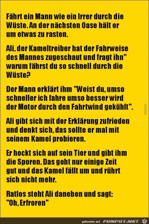 fährt ein Mann wie ein Irrer duch die Wüste...... fährt ein Mann wie ein Irrer duch die Wüste......