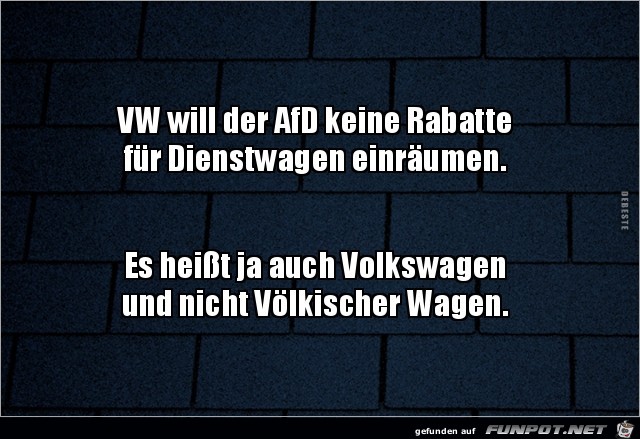 keine Raabatte für AFD..... keine Raabatte für AFD.....