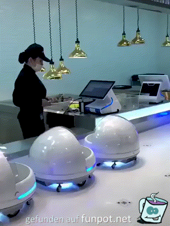 Roboter liefert Essen Roboter liefert Essen