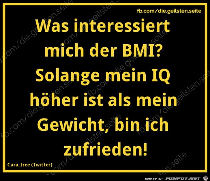 Unterschied BMI zu IQ Unterschied BMI zu IQ