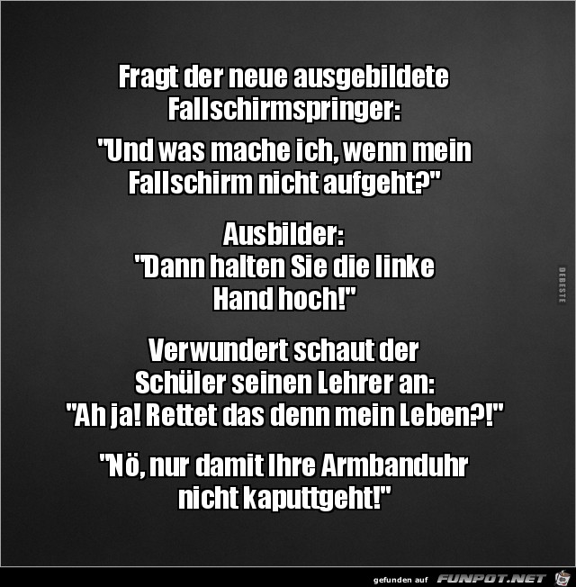 was mache ich, wenn meiin Fallschirm nicht aufgeht?...