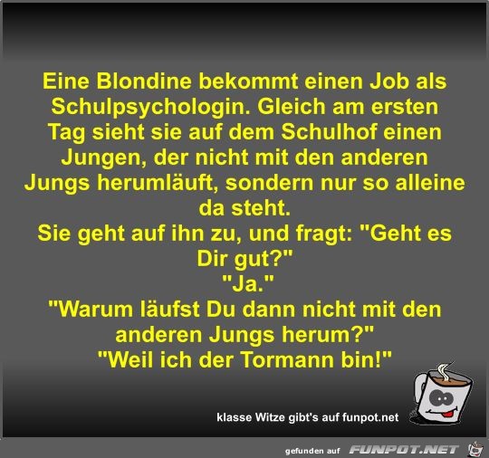 Eine Blondine bekommt einen Job als Schulpsychologin Eine Blondine bekommt einen Job als Schulpsychologin