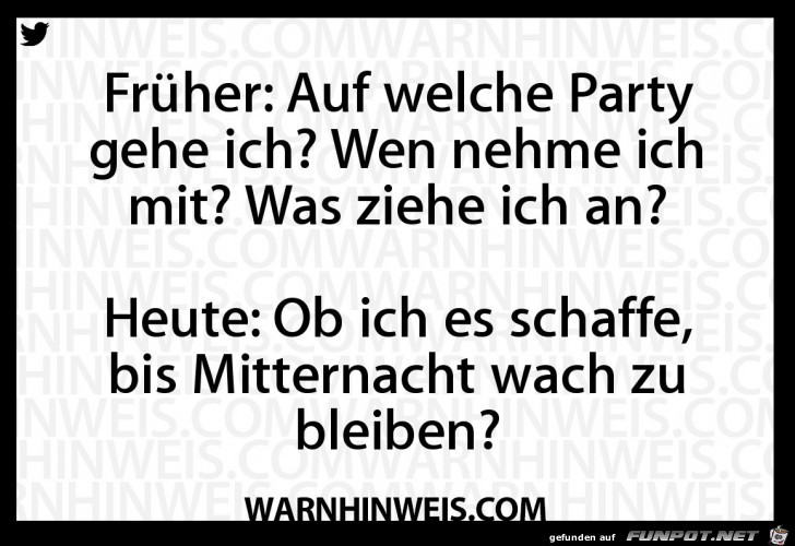 Party früher und heute Party früher und heute