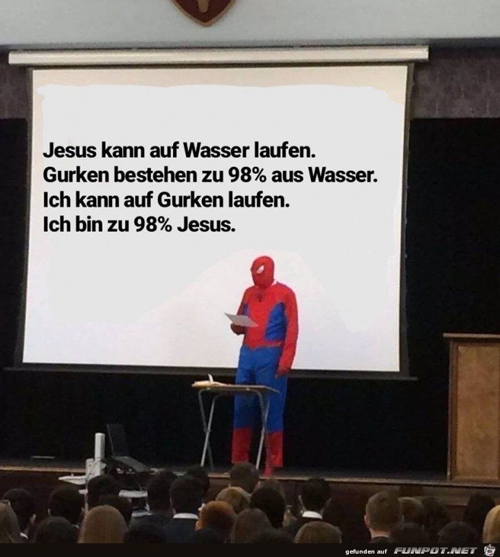 jesus kann auf Wasser laufen