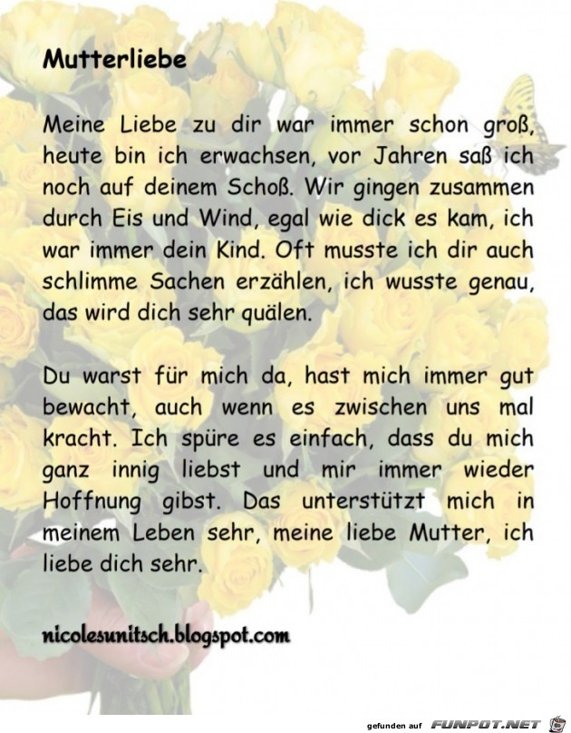 Mutterliebe - Gedicht von Nicole Sunitsch