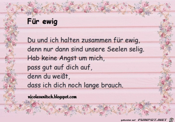 Für ewig - Gedicht von Nicole Sunitsch Für ewig - Gedicht von Nicole Sunitsch