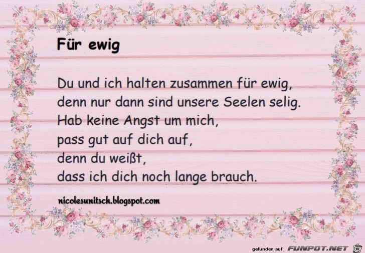 Fr ewig - Gedicht von Nicole Sunitsch