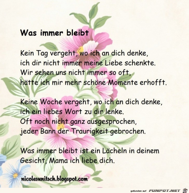 Was immer bleibt - Gedicht