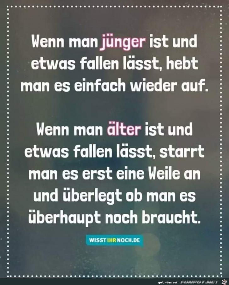 Jünger oder älter Jünger oder älter