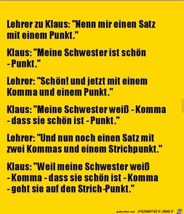Lehrer zu Klaus Lehrer zu Klaus