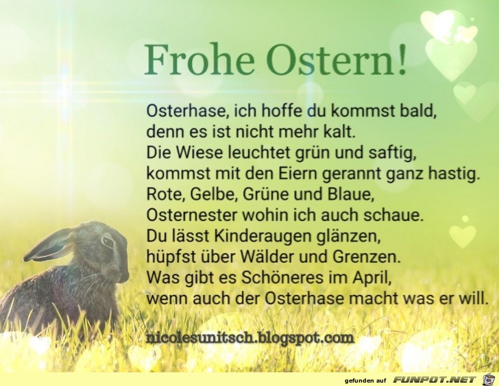 Frohe Ostern - Gedicht von Nicole Sunitsch