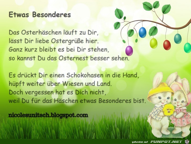 Frohe Ostern - Etwas - Gedicht von Nicole Sunitsch