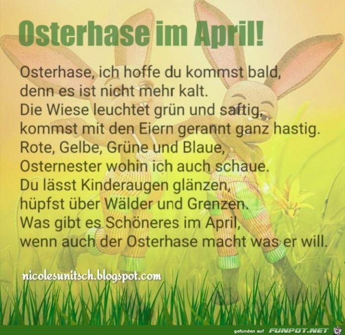 Frohe Ostern - April - Gedicht von Nicole Sunitsch