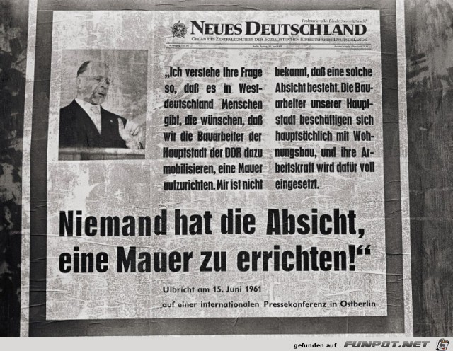 Walter Ulbricht -Niemand hat die Absicht-