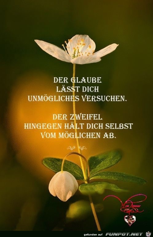 der glaube laesst dich unmoegliches versuchen