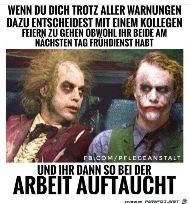 wenn du dich trotz aller Warnungen