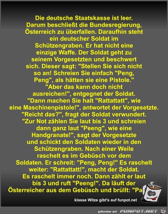 Die deutsche Staatskasse ist leer Die deutsche Staatskasse ist leer