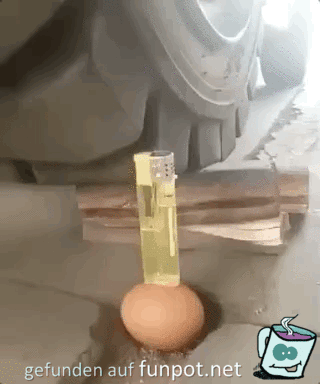 Feuerzeug auf Ei anznden