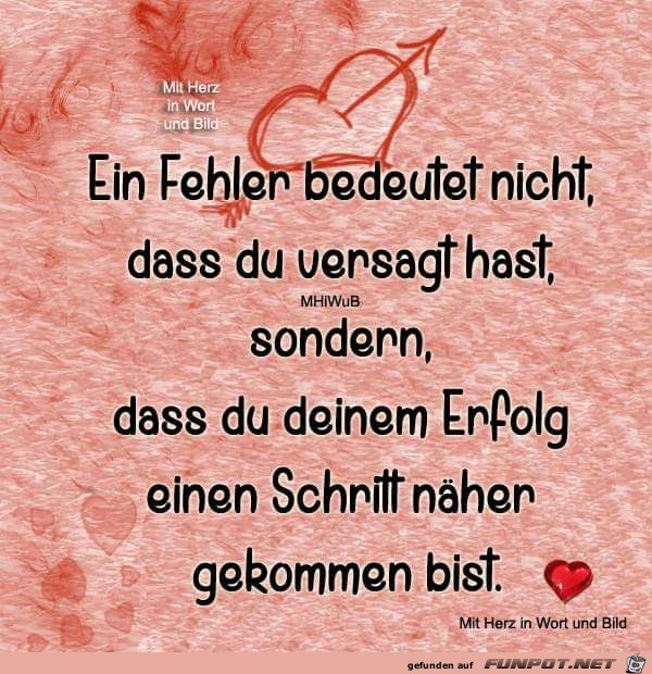 ein Fehler bedeutet nicht ein Fehler bedeutet nicht