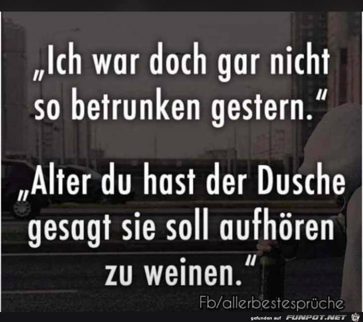 ich war doch gar nicht so betrunken gestern ich war doch gar nicht so betrunken gestern
