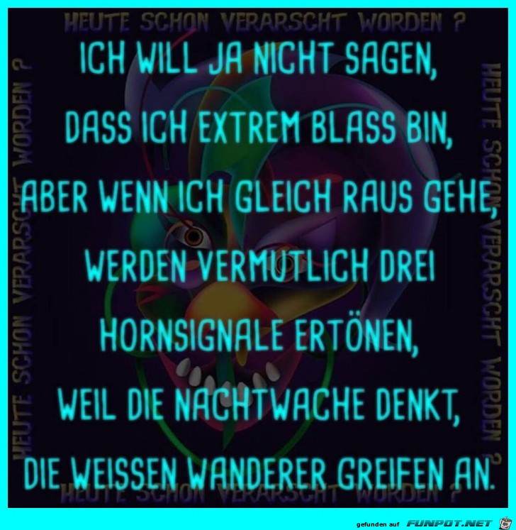 Ich bin blass Ich bin blass